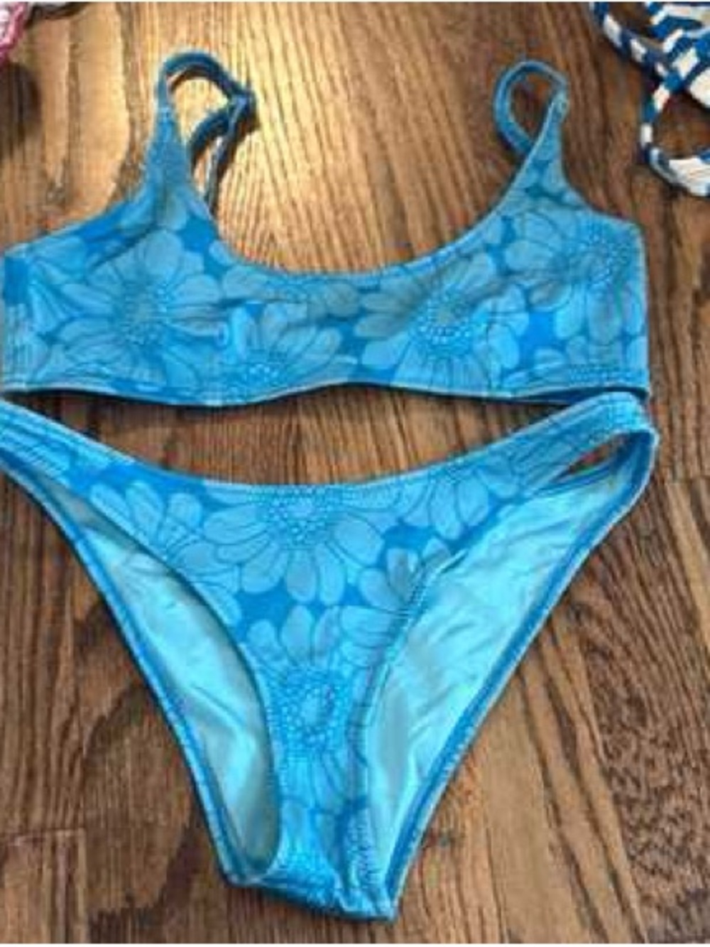 triangl swimwear Blue Floral Bikini Set